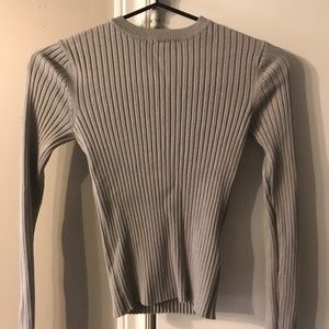 3/$25 Grey ribbed long sleeve shirt